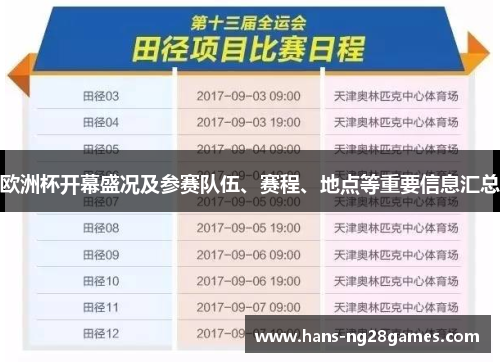 欧洲杯开幕盛况及参赛队伍、赛程、地点等重要信息汇总